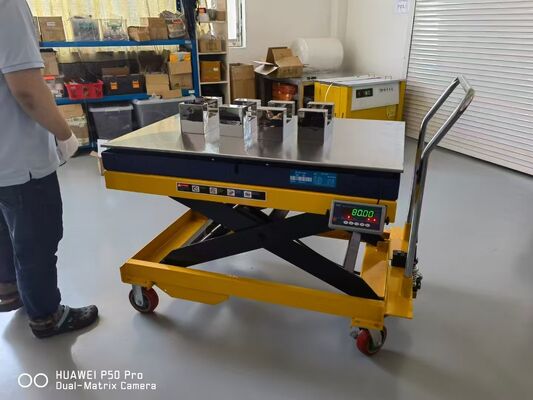 Bilancia a piattaforma elevatrice a forbice con capacità di 1000 kg, piattaforma da 1200x800 mm e indicatore di peso digitale a LED